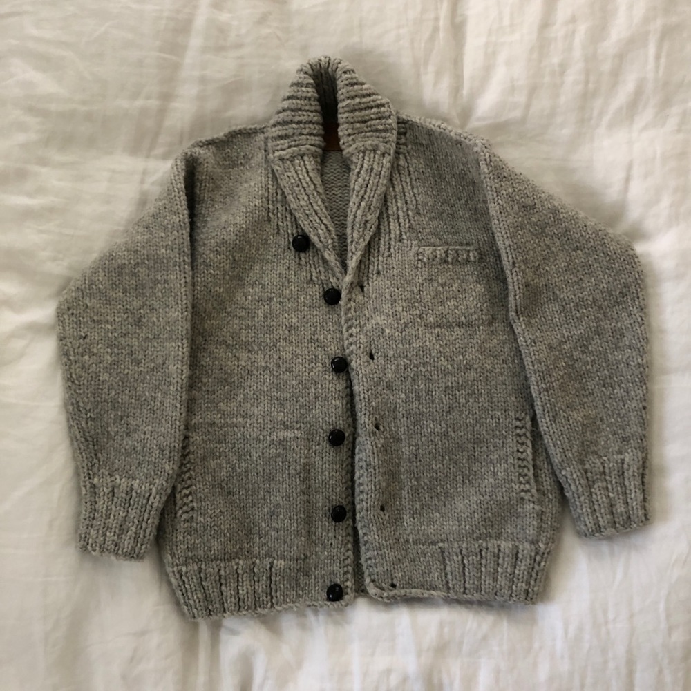 Canadian Sweater Company Shawl Collar Wool Sweater